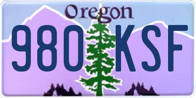 OR license plate 980KSF