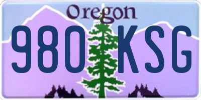 OR license plate 980KSG