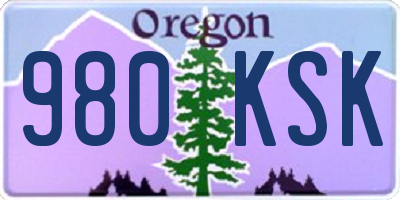 OR license plate 980KSK