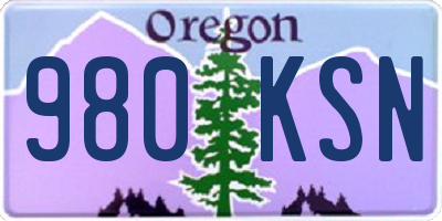 OR license plate 980KSN