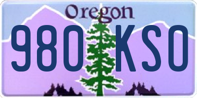 OR license plate 980KSO