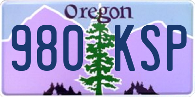 OR license plate 980KSP