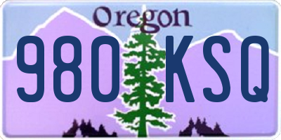 OR license plate 980KSQ