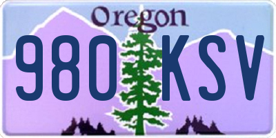 OR license plate 980KSV