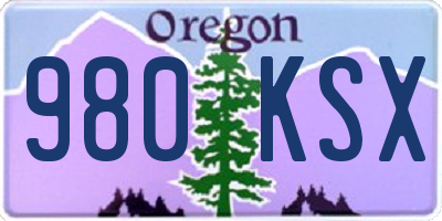 OR license plate 980KSX