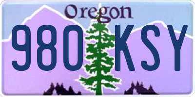 OR license plate 980KSY