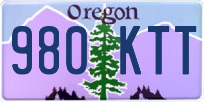 OR license plate 980KTT