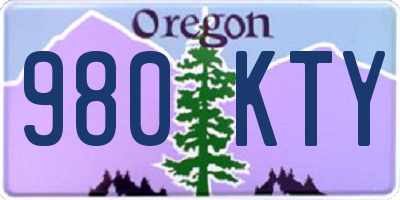 OR license plate 980KTY