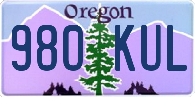 OR license plate 980KUL