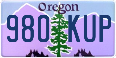 OR license plate 980KUP