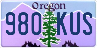 OR license plate 980KUS