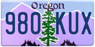 OR license plate 980KUX