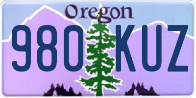 OR license plate 980KUZ