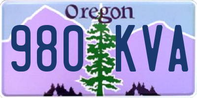 OR license plate 980KVA