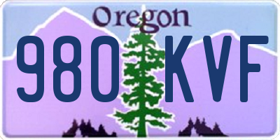 OR license plate 980KVF