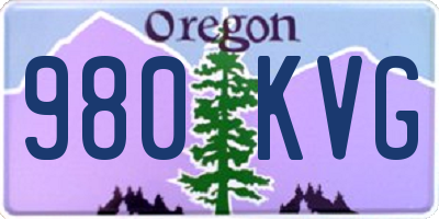 OR license plate 980KVG