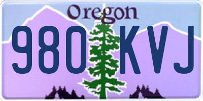 OR license plate 980KVJ