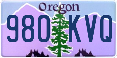 OR license plate 980KVQ