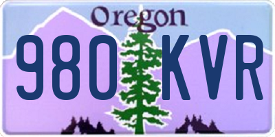 OR license plate 980KVR