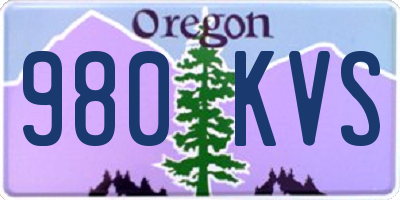 OR license plate 980KVS