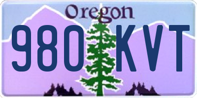 OR license plate 980KVT