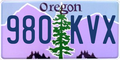 OR license plate 980KVX