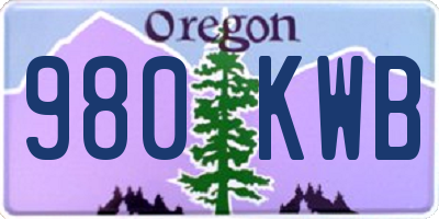 OR license plate 980KWB