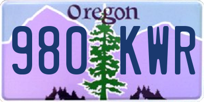 OR license plate 980KWR