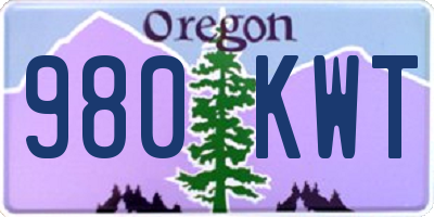 OR license plate 980KWT