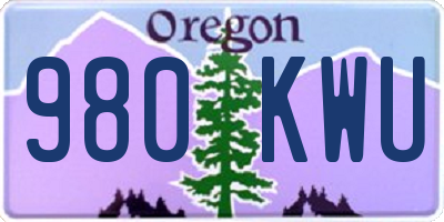 OR license plate 980KWU