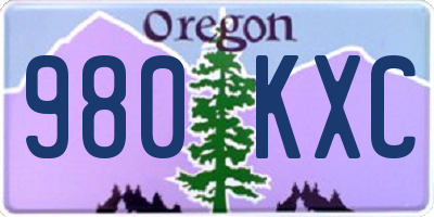 OR license plate 980KXC