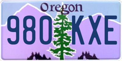 OR license plate 980KXE