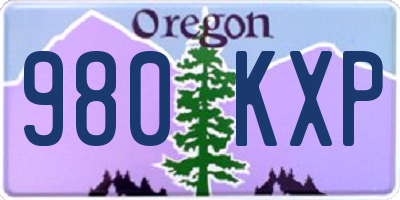 OR license plate 980KXP