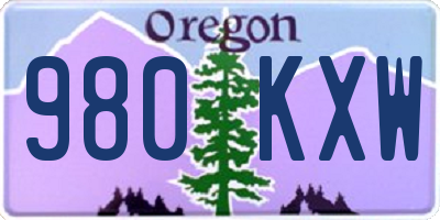 OR license plate 980KXW