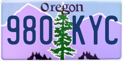 OR license plate 980KYC