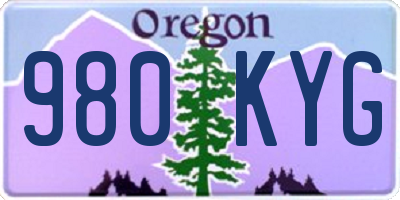 OR license plate 980KYG