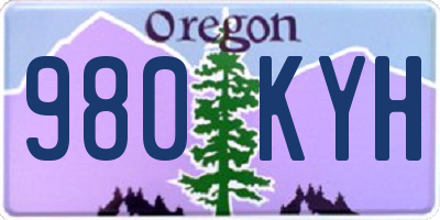 OR license plate 980KYH