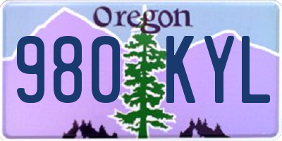 OR license plate 980KYL