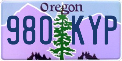 OR license plate 980KYP