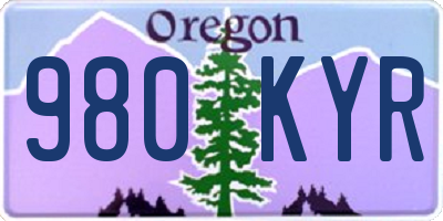 OR license plate 980KYR