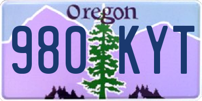 OR license plate 980KYT