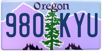 OR license plate 980KYU