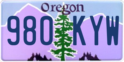 OR license plate 980KYW