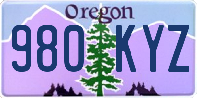 OR license plate 980KYZ