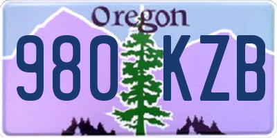 OR license plate 980KZB