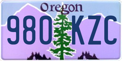 OR license plate 980KZC