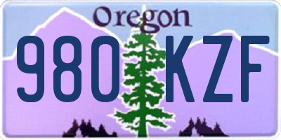OR license plate 980KZF
