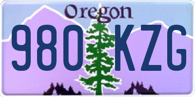 OR license plate 980KZG