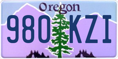OR license plate 980KZI