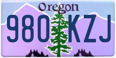 OR license plate 980KZJ